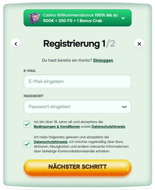 Casinolo Registrierung